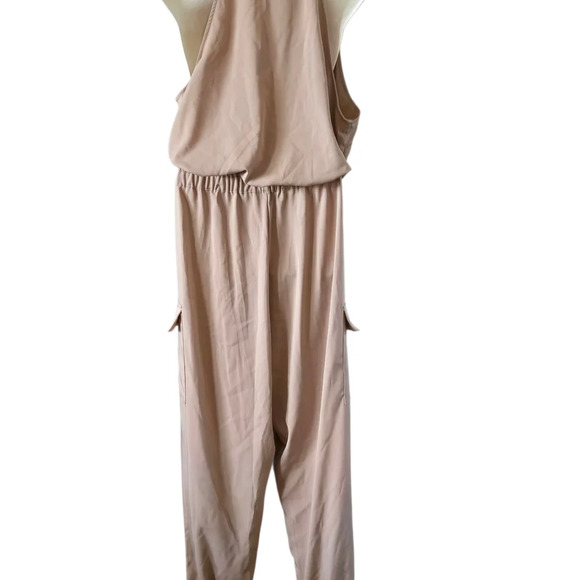 New York & Company Beige Sleeveless Jumpsuit - Picture 6 of 8